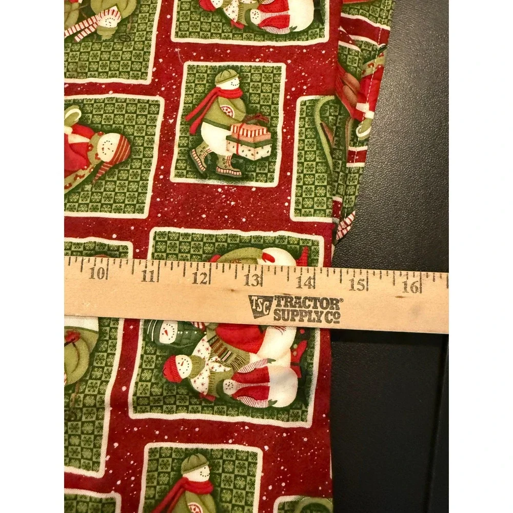 Handcrafted Placemats Red Green Snowman Reversible Christmas Holiday Set of 3